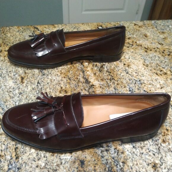 Mezlan Santander Kiltie Tassel Leather Loafer Dress Shoe Burgundy Mens 10.5 EUC main image 10